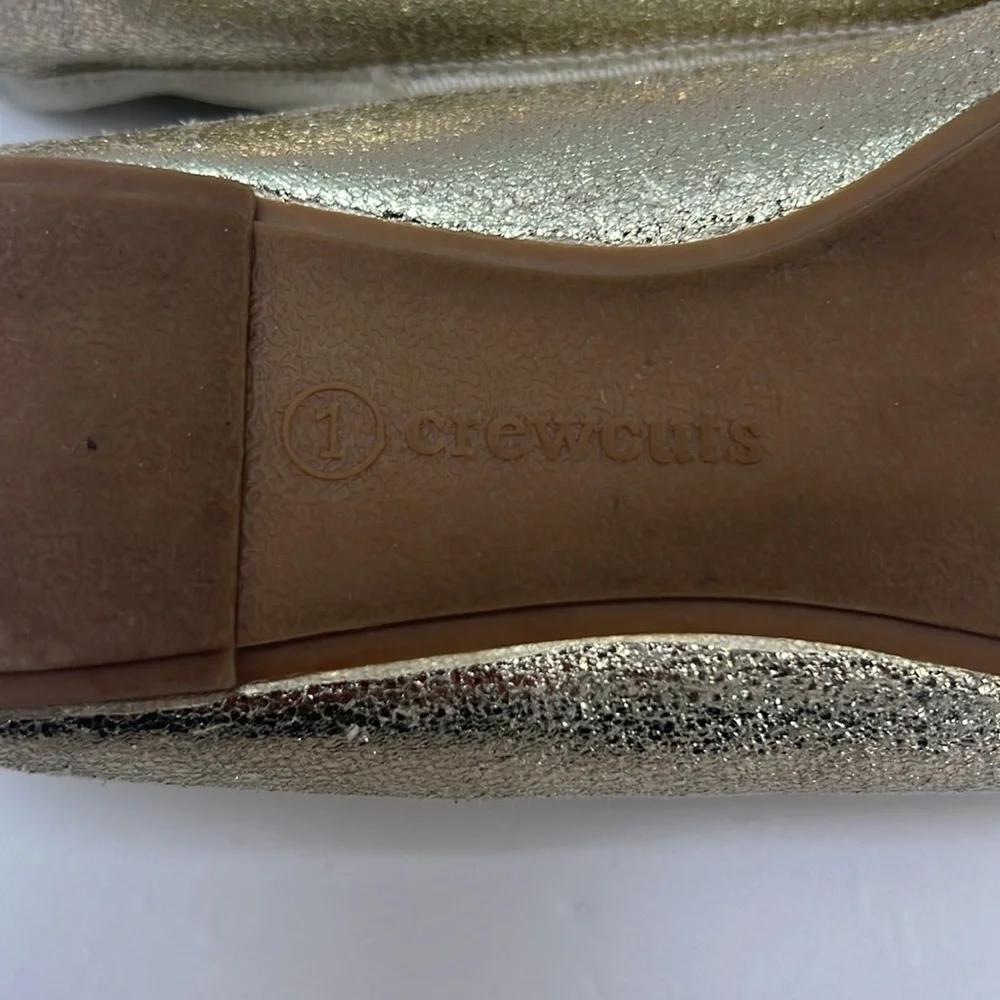 Crewcuts Dress Shoes Gold Ballet Flats Metallic Girls Sparkly Event J. Crew
